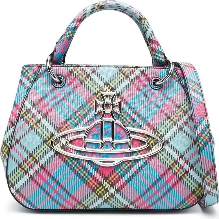 Judy tartan check tote bag