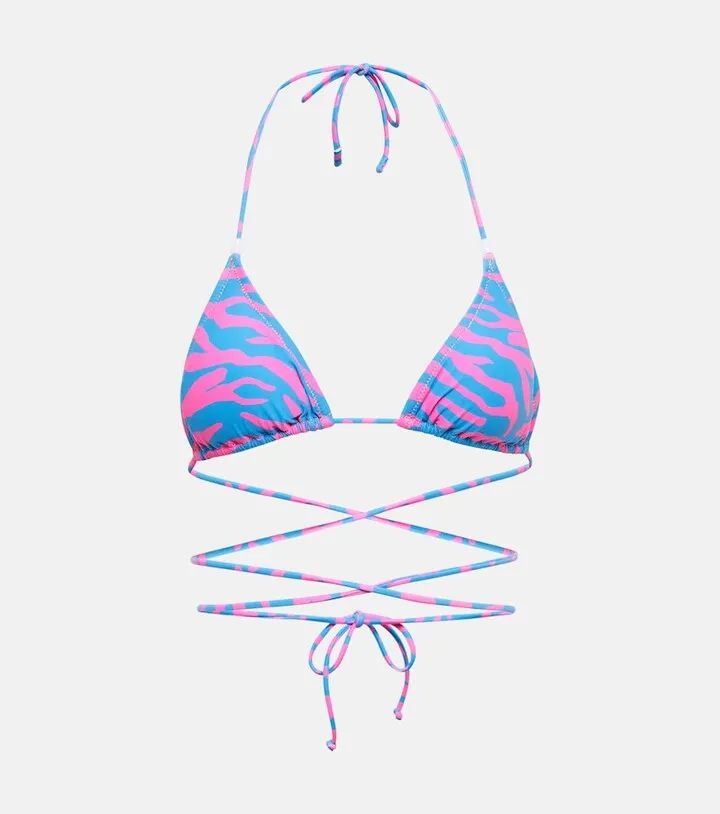 Miami animal print triangle bikini top