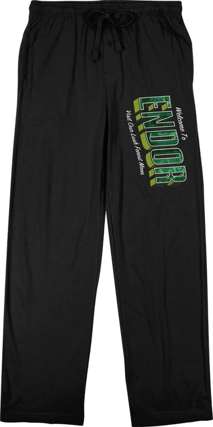 Star Wars Return Of The Jedi Welcome To Endor Men’s Black Sleep Pajama Pants-3XL