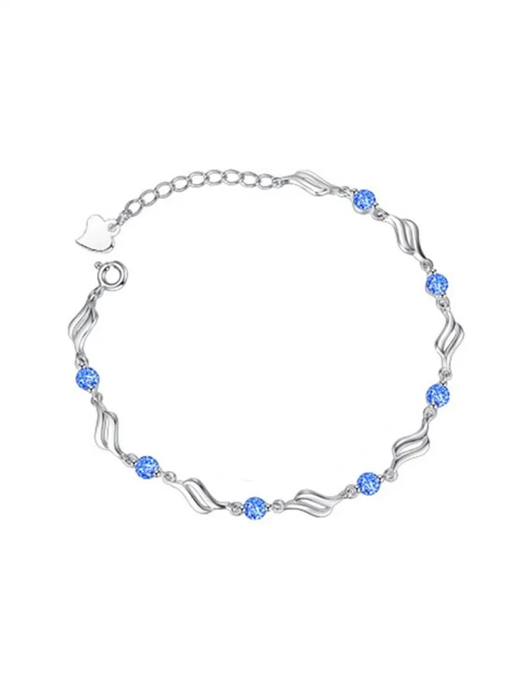 S925 sterling silver with zirconia female ins design light luxury crystal love bracelet