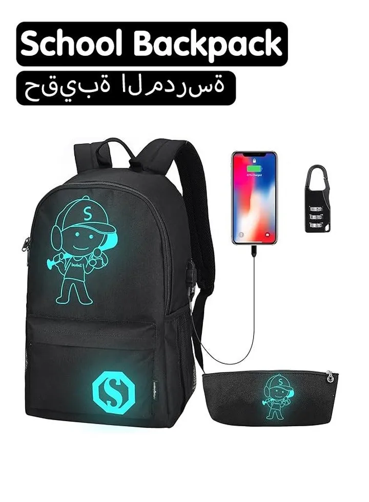 Youth Anti-Theft Travel Leisure Backpack Men And Women Schoolbag USB Charging Travel Backpack Laptop Notebook Backpack Travel School Bag