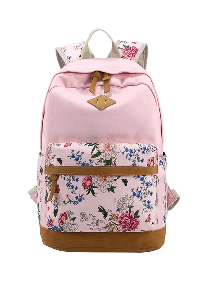 Fashion Printed Zipper Kids Backpack Pink/Brown/Green