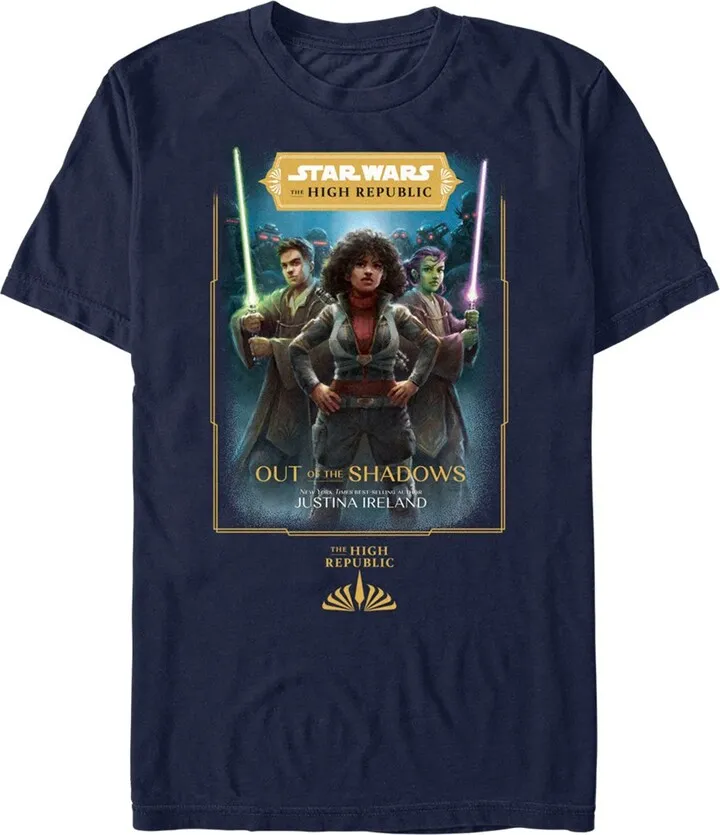 Men's Star Wars The High Republic Out of the Shadows Cover T-Shirt - Navy Blue - X Large