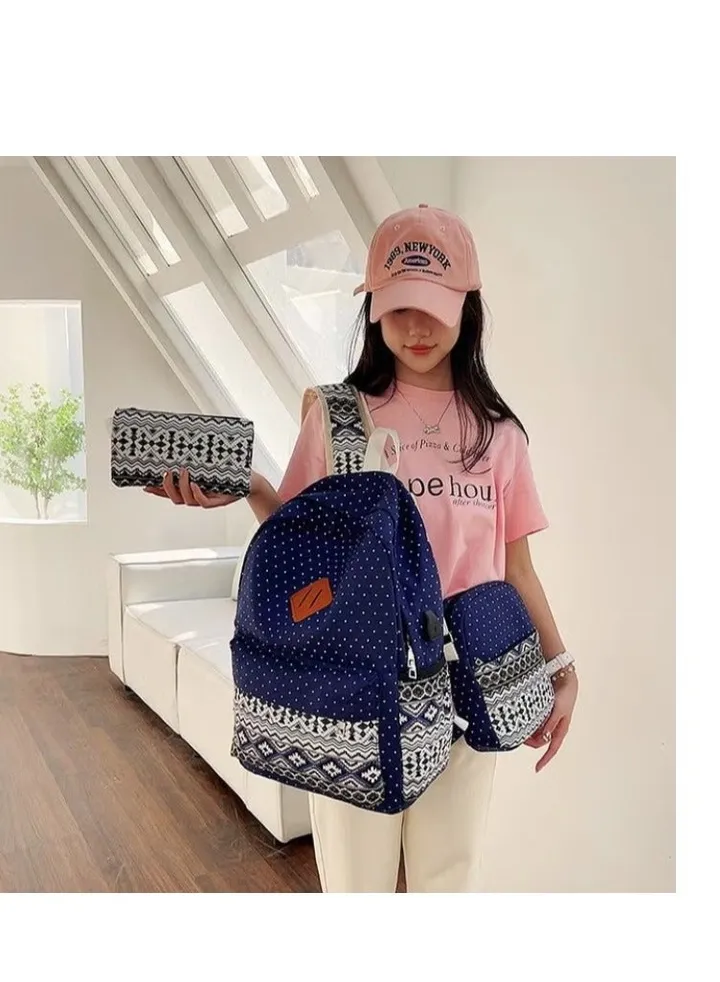 3-piece canvas backpack set