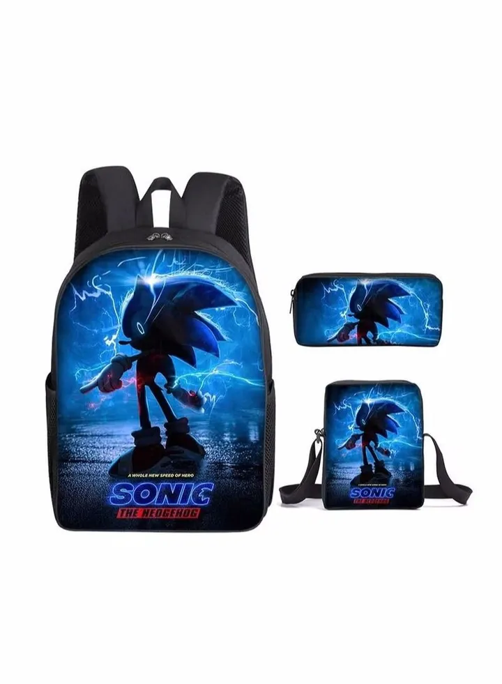 3 pcs/Set 16 inch School Bag for Boys Girls Kids Backpack Child Crossbody Satchel Pencil Case Children