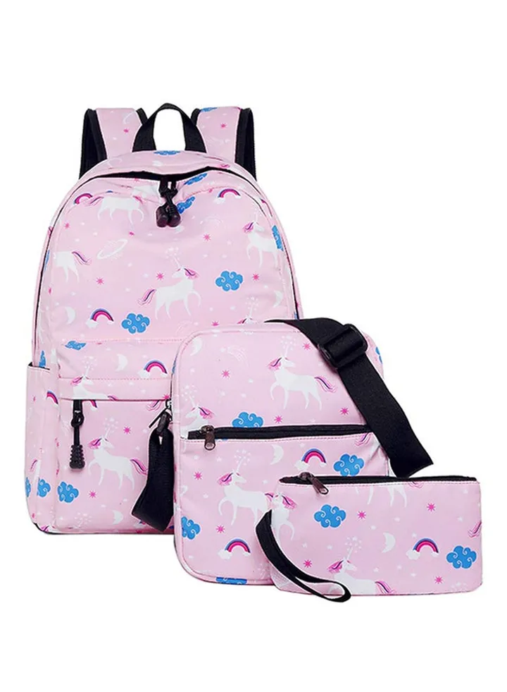 3-Piece Unicorn School Bags Set Pink