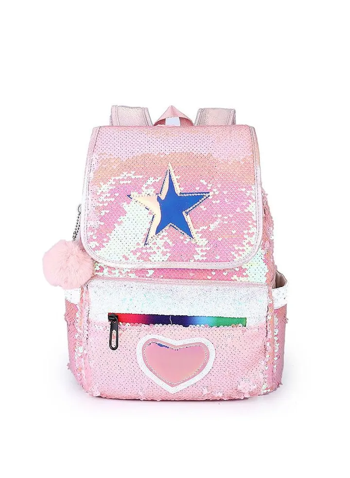 New Sequin Kids Backpack Kindergarten Backpack Cartoon Love Bookbag for Girls