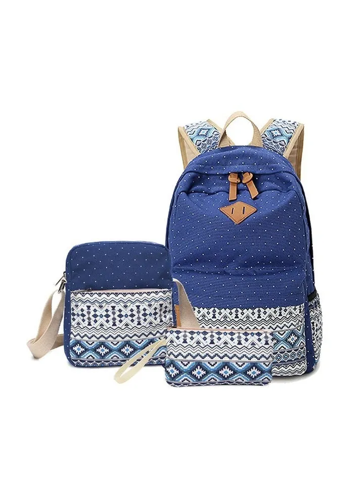 Three-piece Backpack Fashion Shoulder Bag Schoolbag Junior High School Students College Students Leisure Schoolbag
