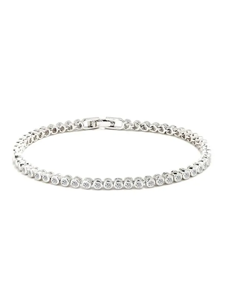 18 Karat White Gold Plated Studded Bracelet