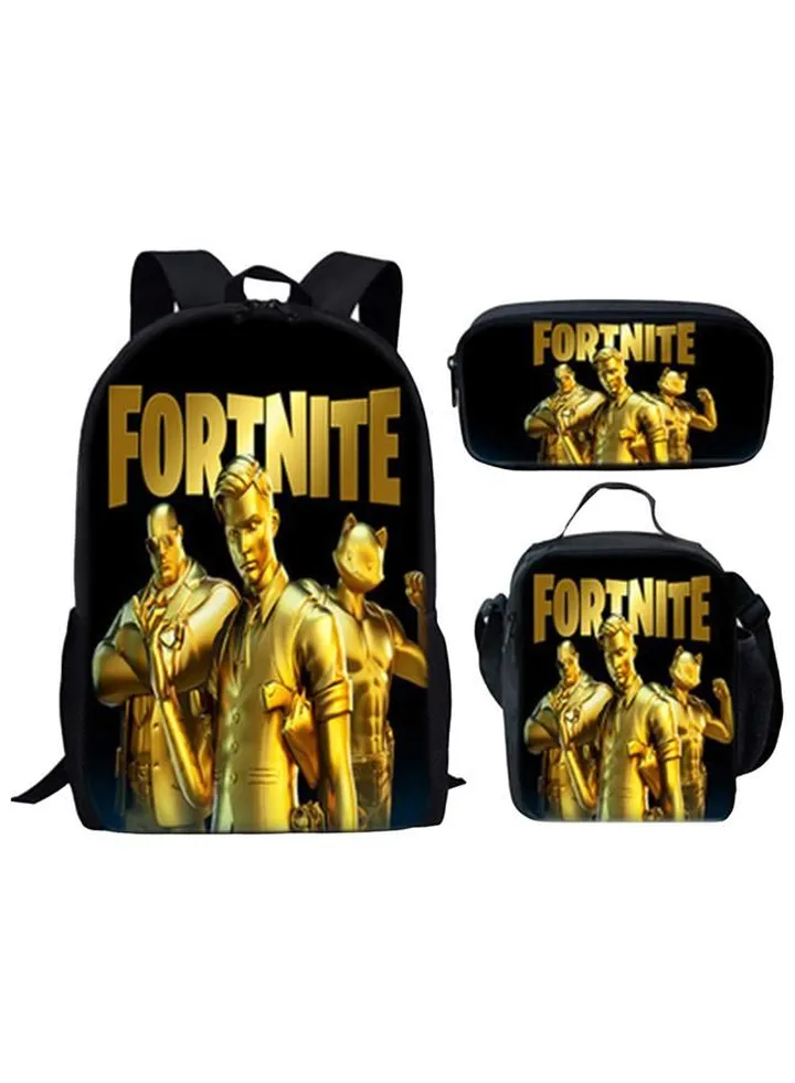 School Season New Product Fortnite Schoolbag Teenager Campus Backpack Messenger Bag Pencil Case Three-Piece Set