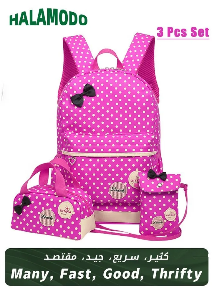 3PCS School Backpack Set, Portable Casual Daypack for Boys Girls, Students Shoulder Bag, Laptop Backpack, with Sling Crossbody Bag and Storage Bag, Book Bags, for School College Office Travel