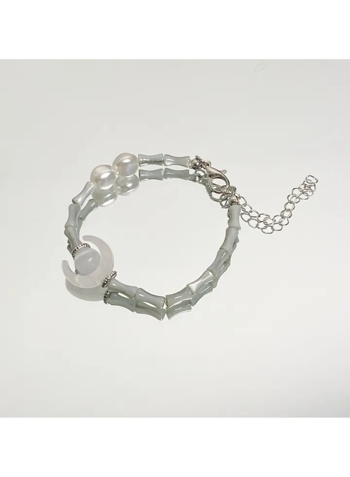 Grey Moon Bamboo Bracelet