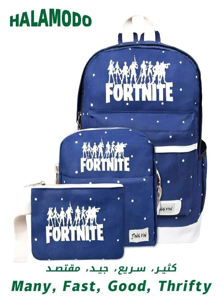 3PCS School Backpack Set, Portable Casual Daypack for Boys Girls, Students Shoulder Bag, Laptop Backpack, with Sling Crossbody Bag and Storage Bag, Book Bags, for School College Office Travel