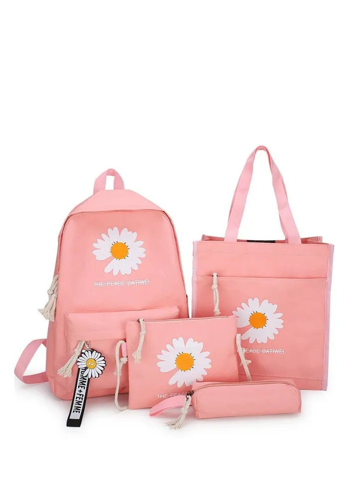 4-Piece Schoolbag Set Pink