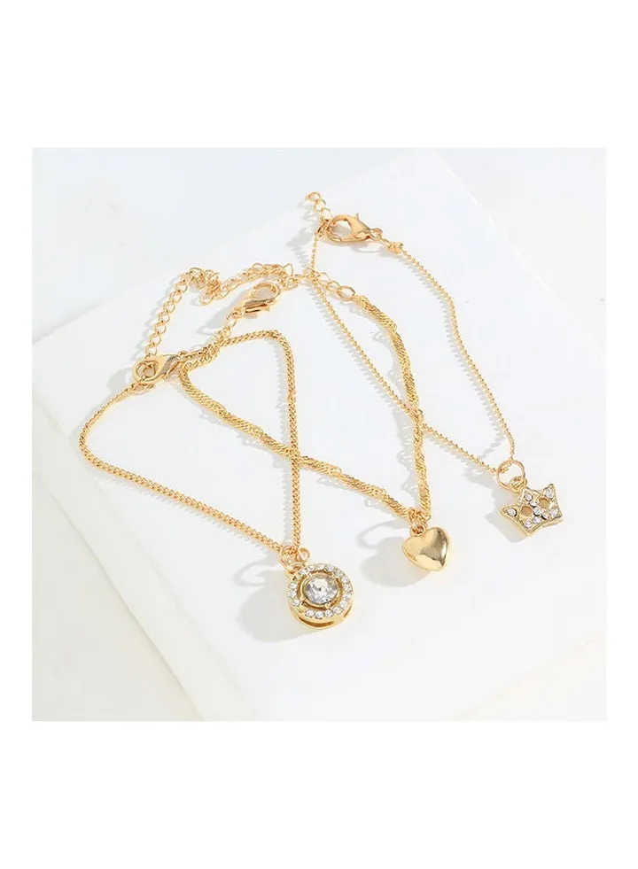 3-Piece Stone Studded Bracelet