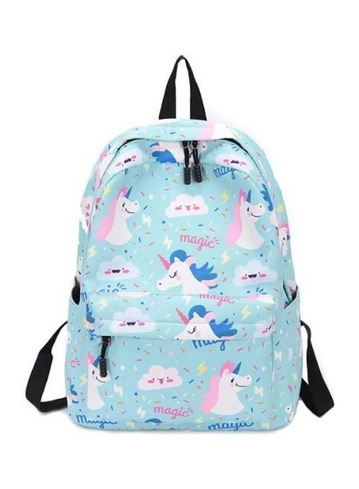 Water Resistant Backpack Blue/Pink/White