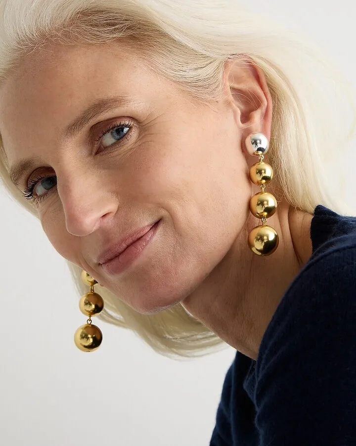 Metallic ball drop earrings