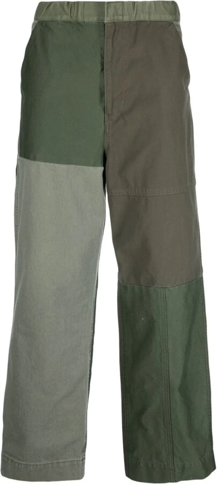 Patchwork-Design Straight-Leg Trousers