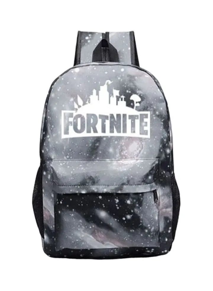 Kids School Backpack Grey/Black/White