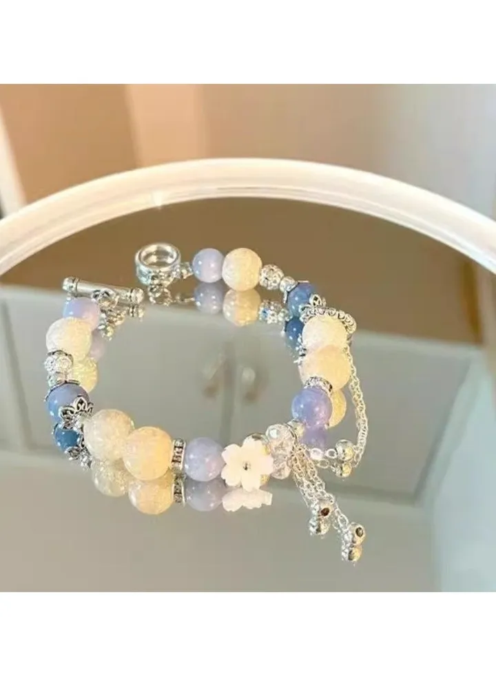 Blue-Purple Flower Bracelet