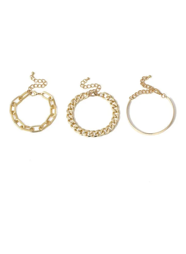 3-Piece Chain Fashion Bracelets