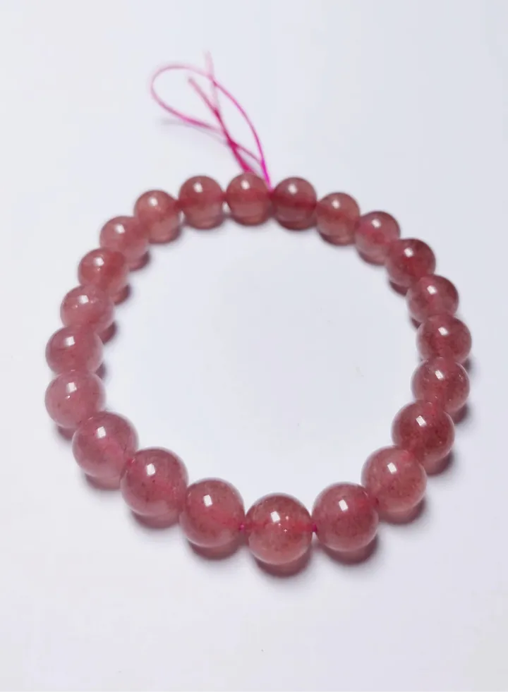 fashion Natural strawberry quartz gem stone bracelet 8mm+ fashion gem stone bracelet