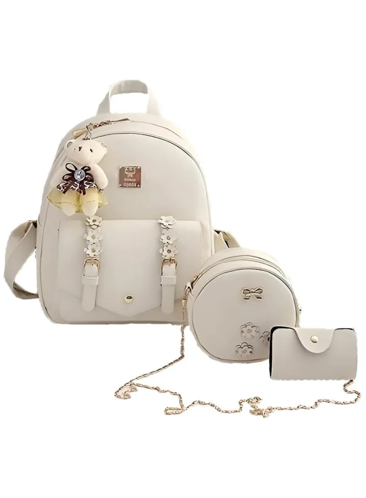 3 Pcs Women's Girls Fashion Backpack - Lightweight Travel Schoolbag Multi-Pocket Oxford Cloth Backpack for Fashionable and Practical