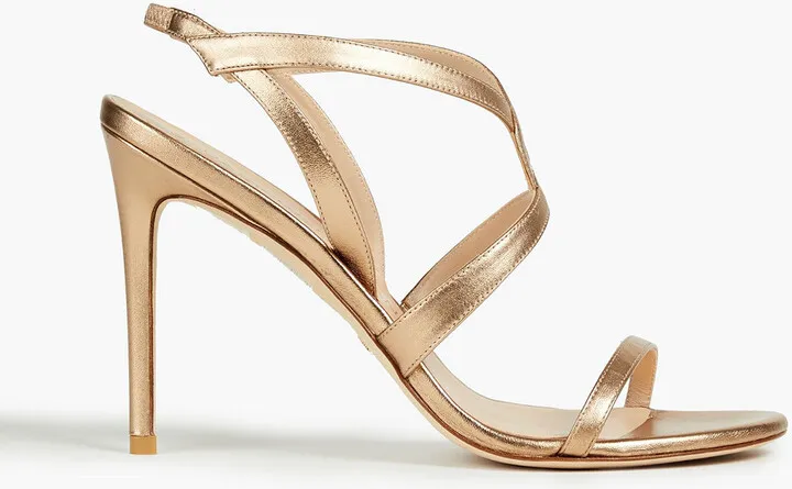 Soiree 100 metallic leather slingback sandals