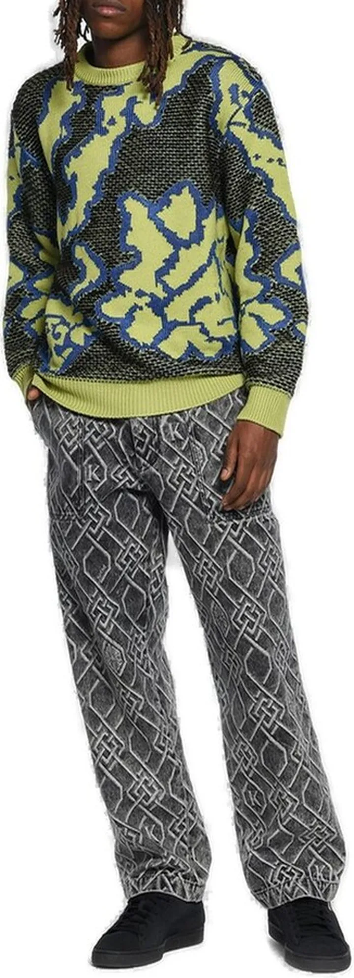 Koché All-Over Patterned Straight Leg Trousers
