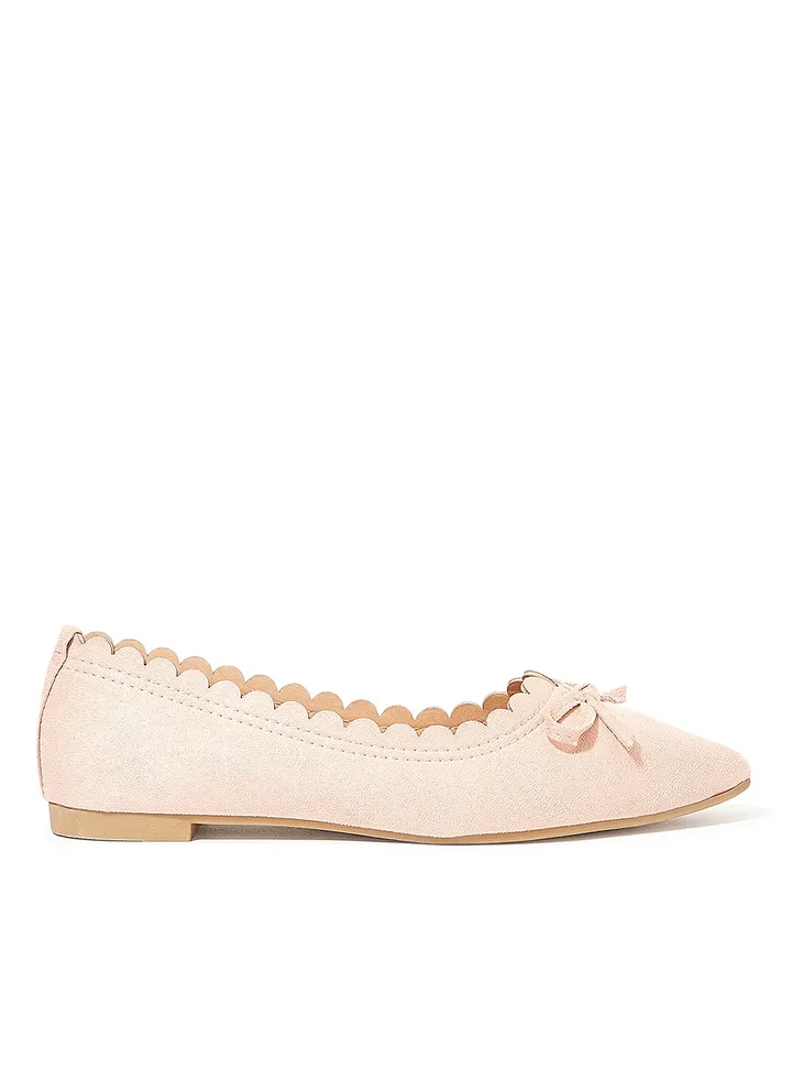 Scallop Trim Ballerinas Pink
