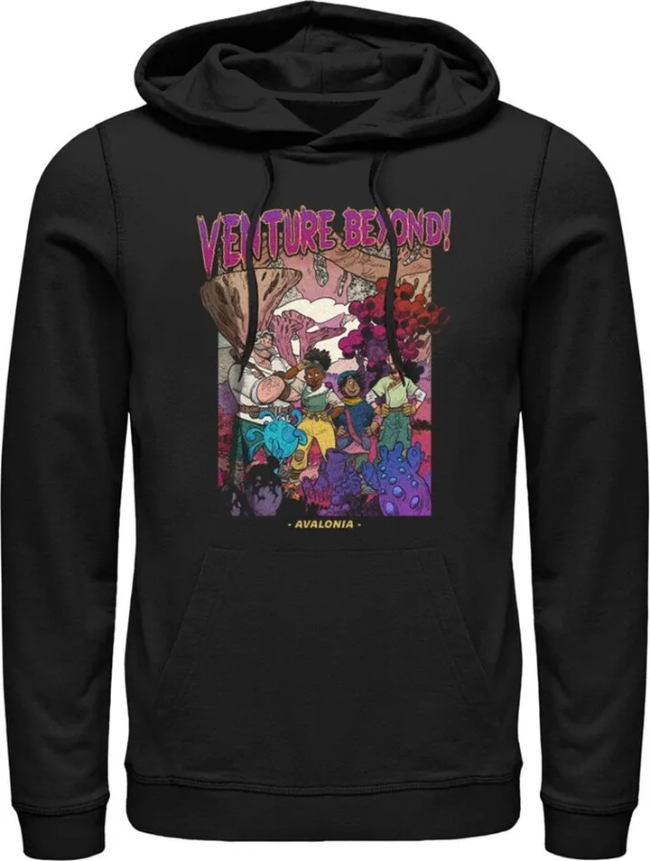Men's Disney Strange World Venture Beyond Group Pull Over Hoodie - Black - Small