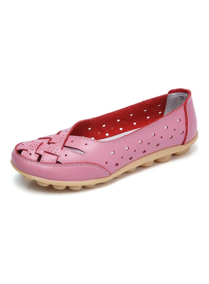 Braided Slip-On Ballerina Pink
