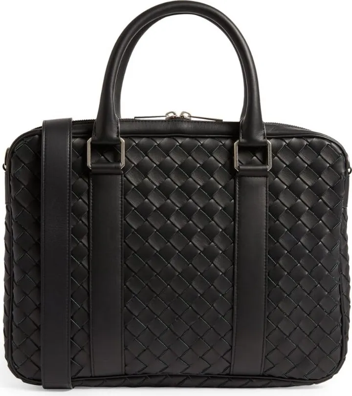Bottega Veneta Leather Intrecciato Briefcase