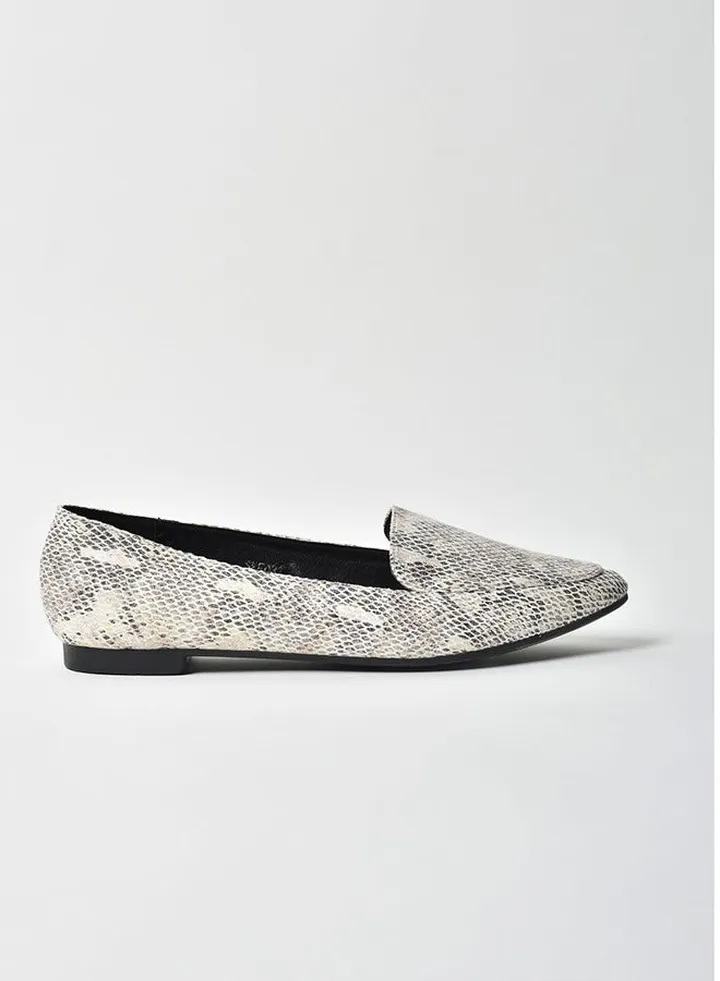 Stylish Pointed Comfort Ballerina White/Black/Grey
