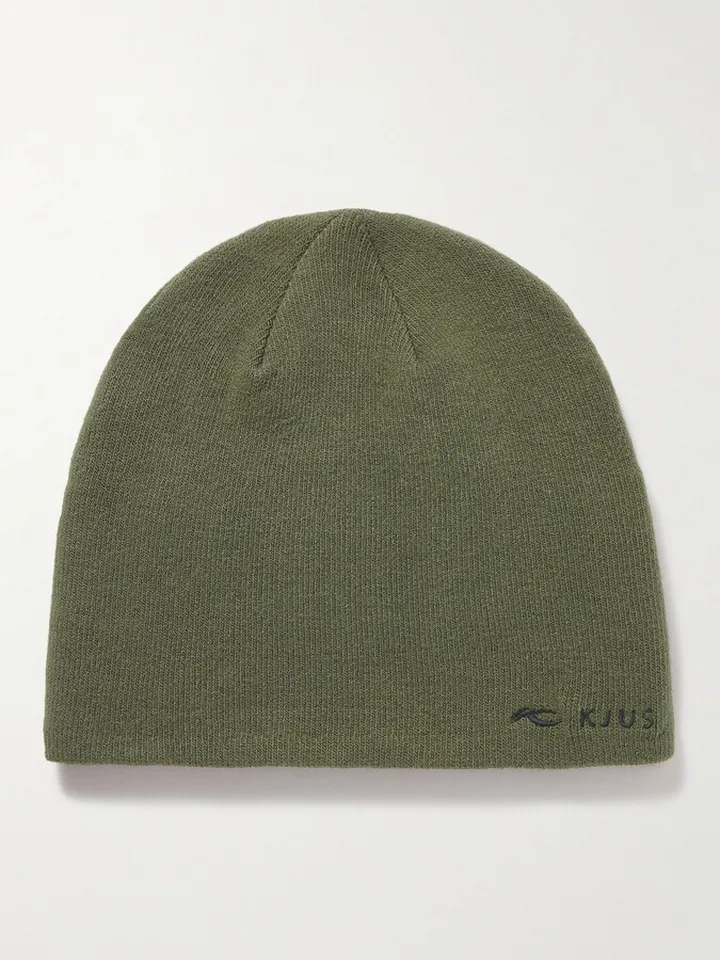 Logo-Embroidered Ribbed-Knit Beanie