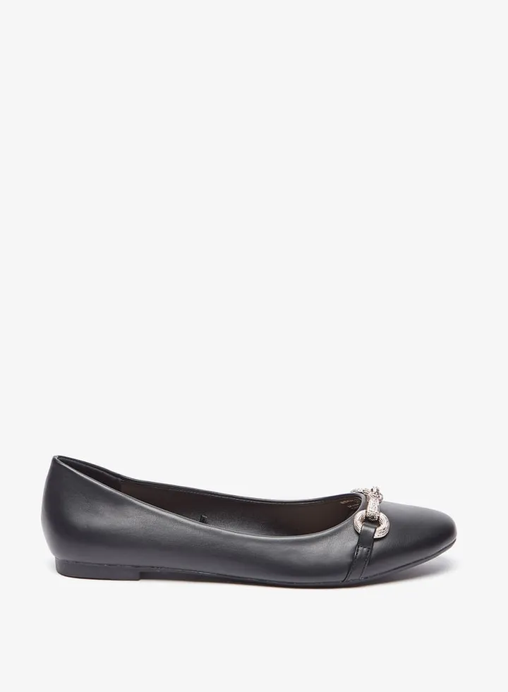 Women Metallic Accent Slip On Ballerina Shoes