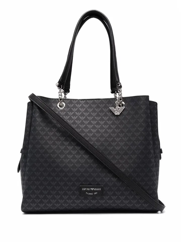 Monogram-Print Tote Bag