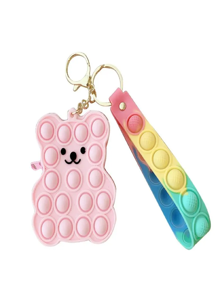 Nikitas Push Bubble Sensory Toys Mini Wallet Kids Bag Silicone Coin Purse