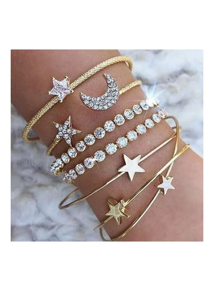 8-Piece Rhinestone Studded Fashion Bracelets