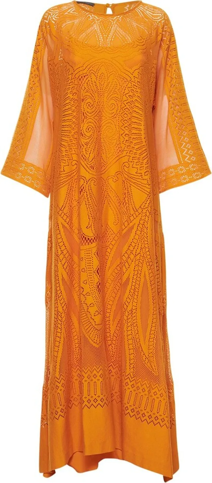 Crochet lace kaftan long dress