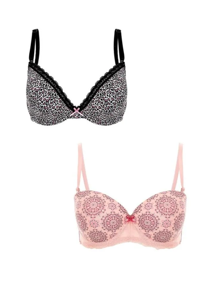 2 Pieces Women's Cotton Soft Bra