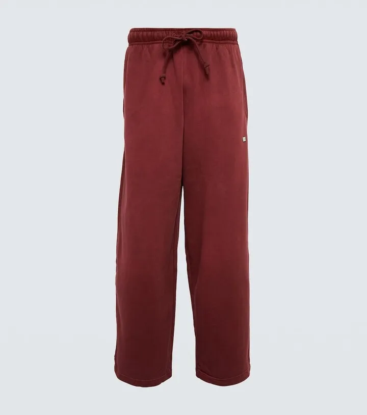 Wide-leg cotton sweatpants
