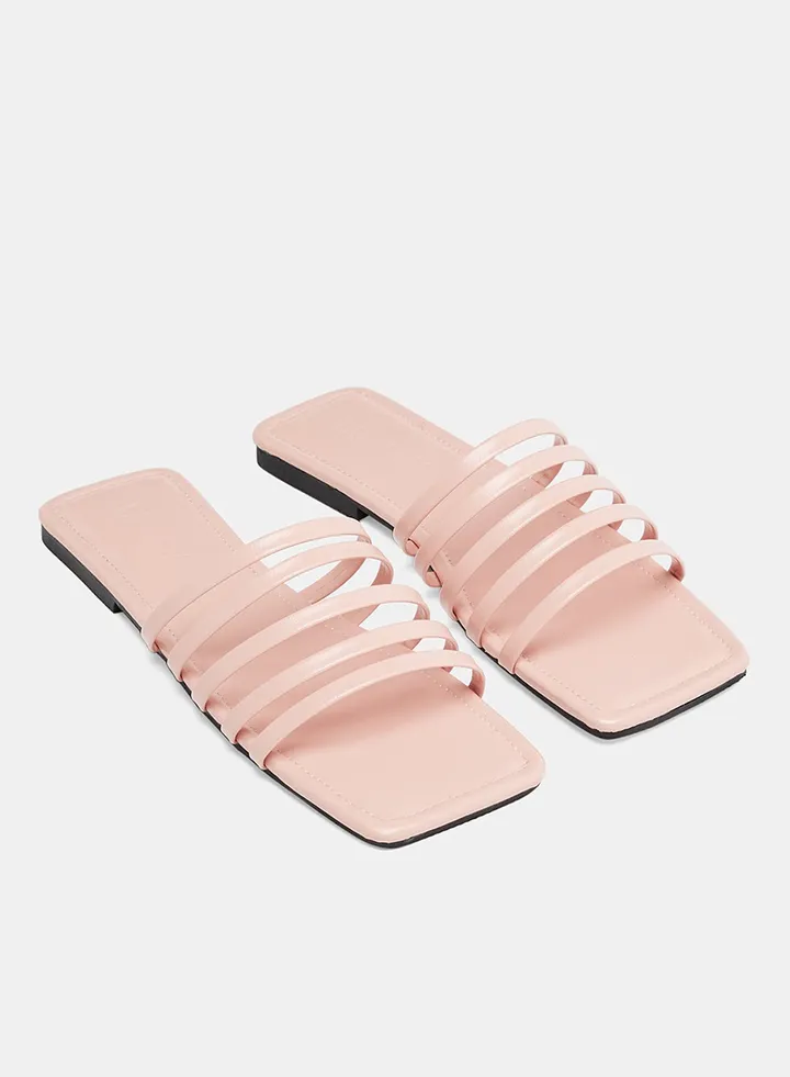 Casual PU Flat Sandals Pink