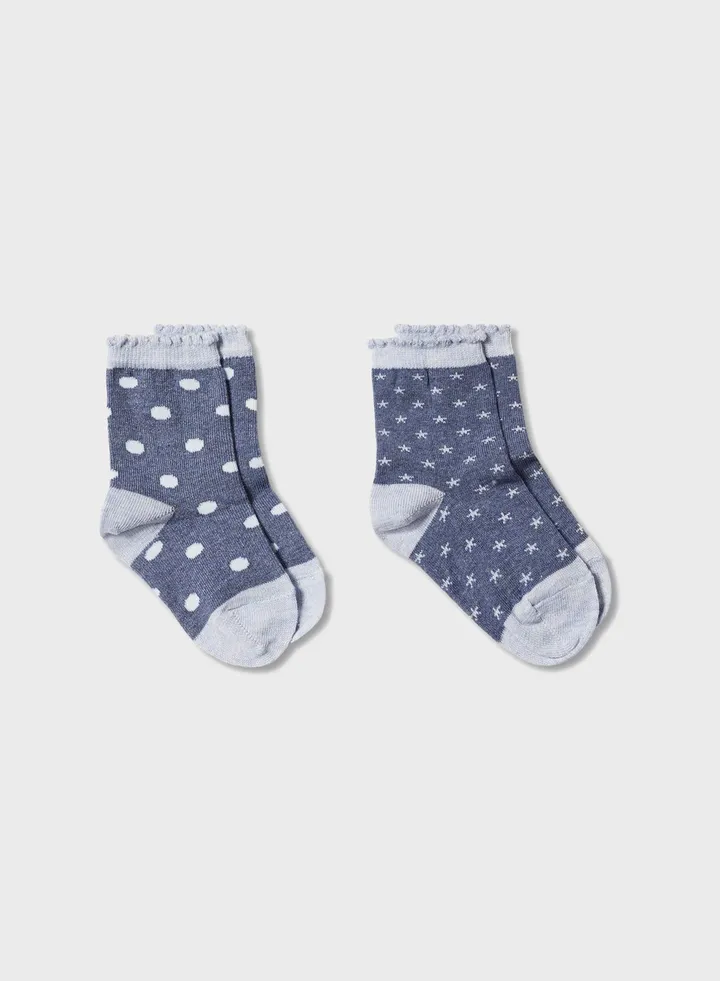 Infant 2 Pack Assorted Crew Socks
