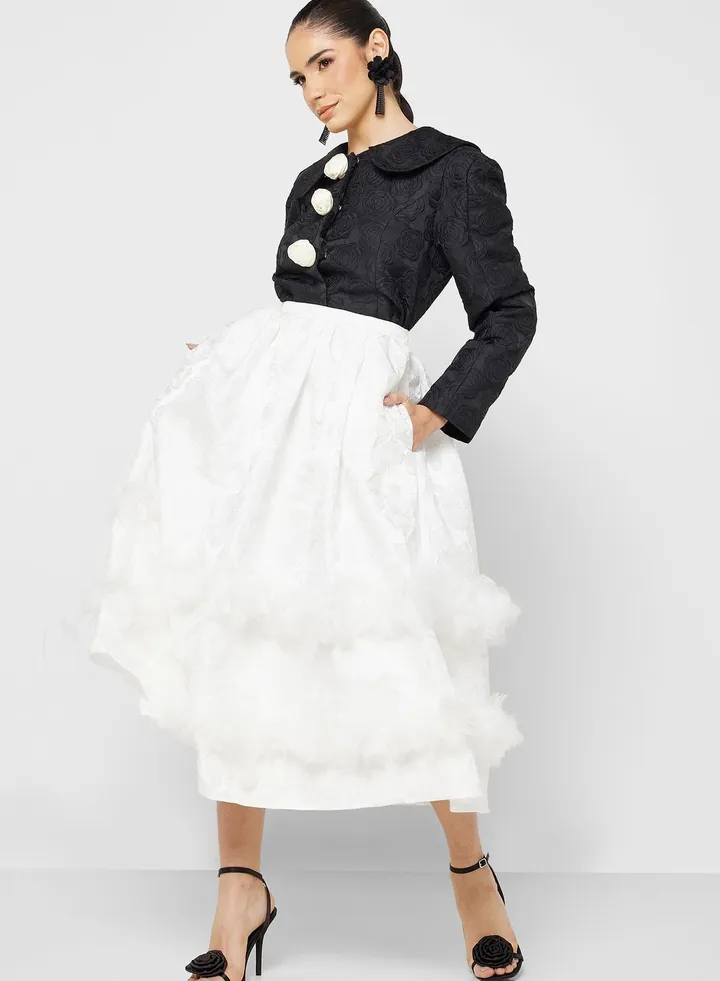 High Waist Floral Skirt