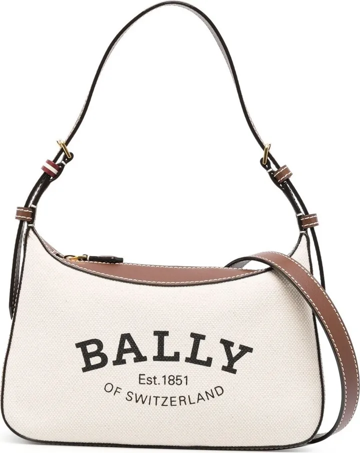 Logo-Print Leather-Trim Canvas Tote Bag