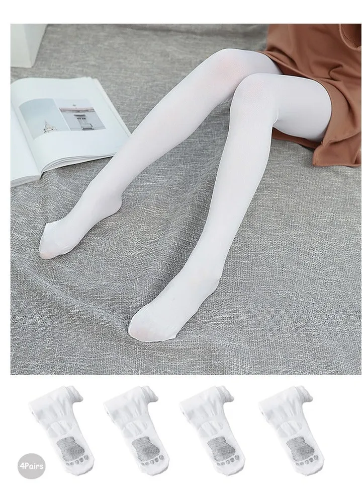 4 Pairs Girls' Ultra Soft Pro Dance socks Ballet Footed Tight Non-slipping Sole 90D
