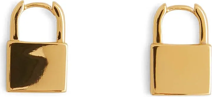 Lock Huggie Hoop Earrings