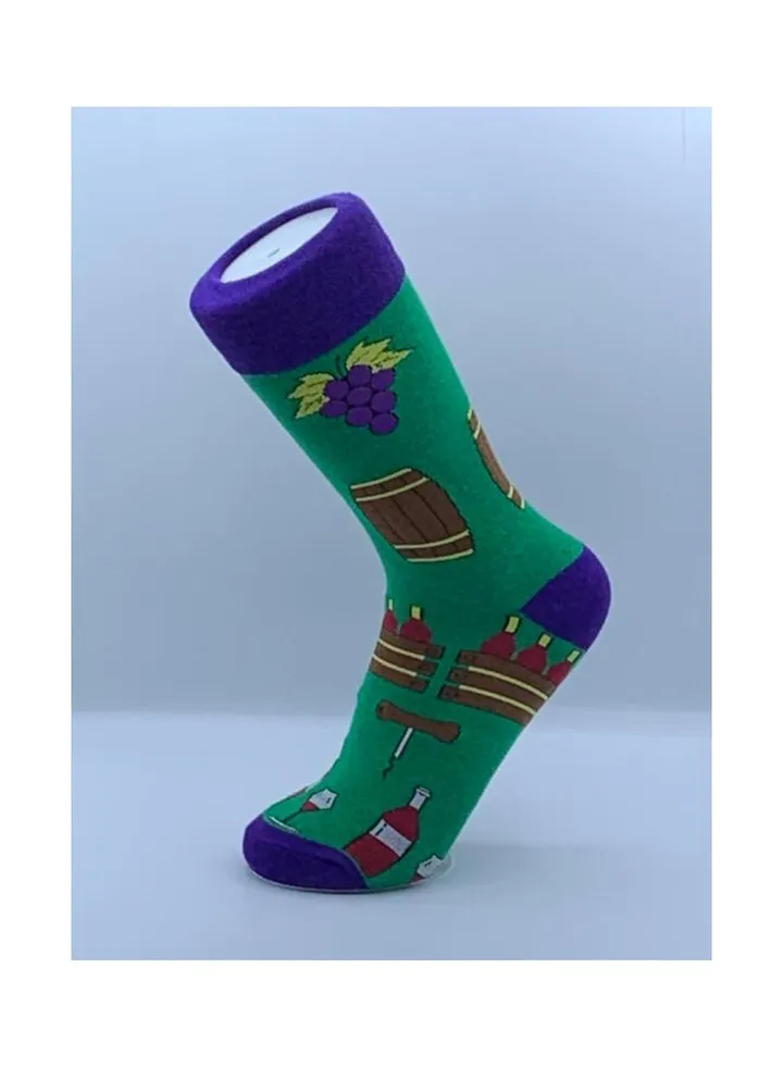 Pair Of Cotton Long Socks Green/Blue/Yellow