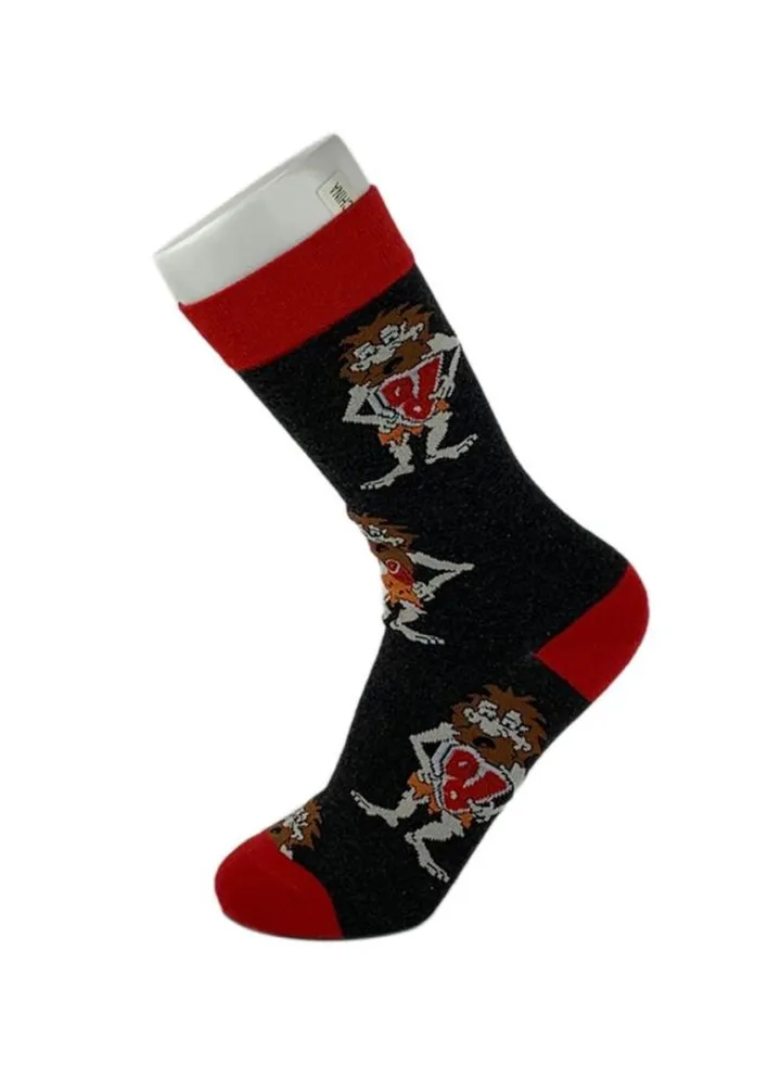 Cotton Long Socks Black/Red/White